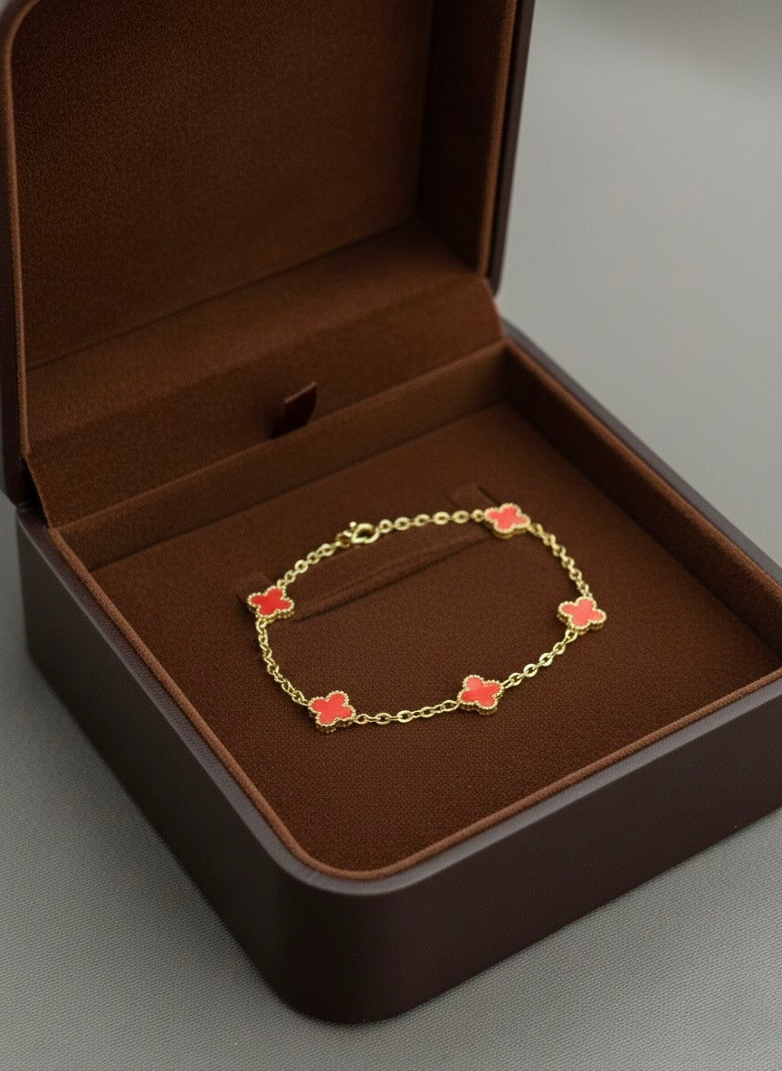 Crimson Clover Bracelet