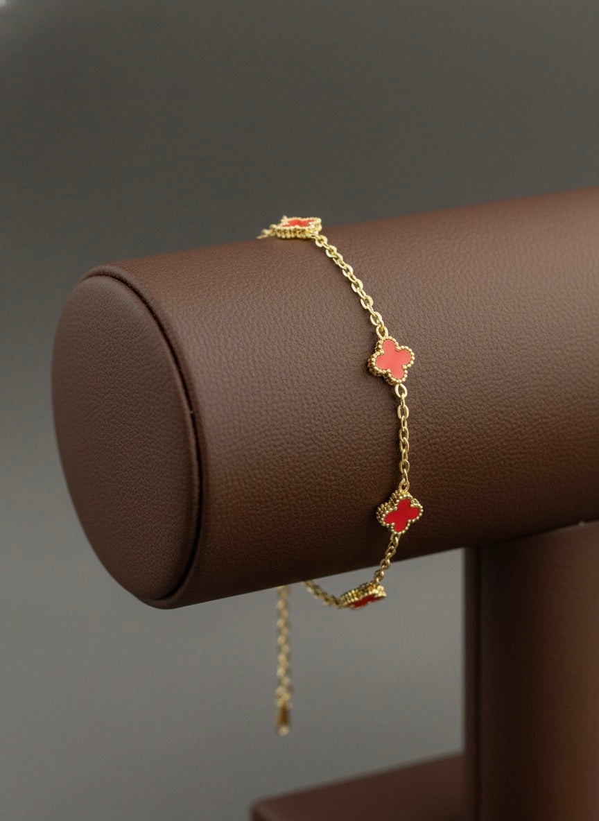 Crimson Clover Bracelet