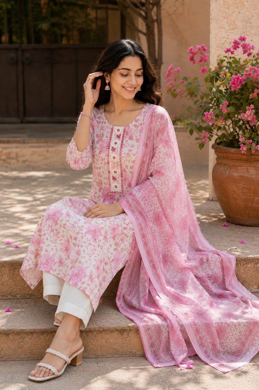 Bloom Floral Cotton Suit Set