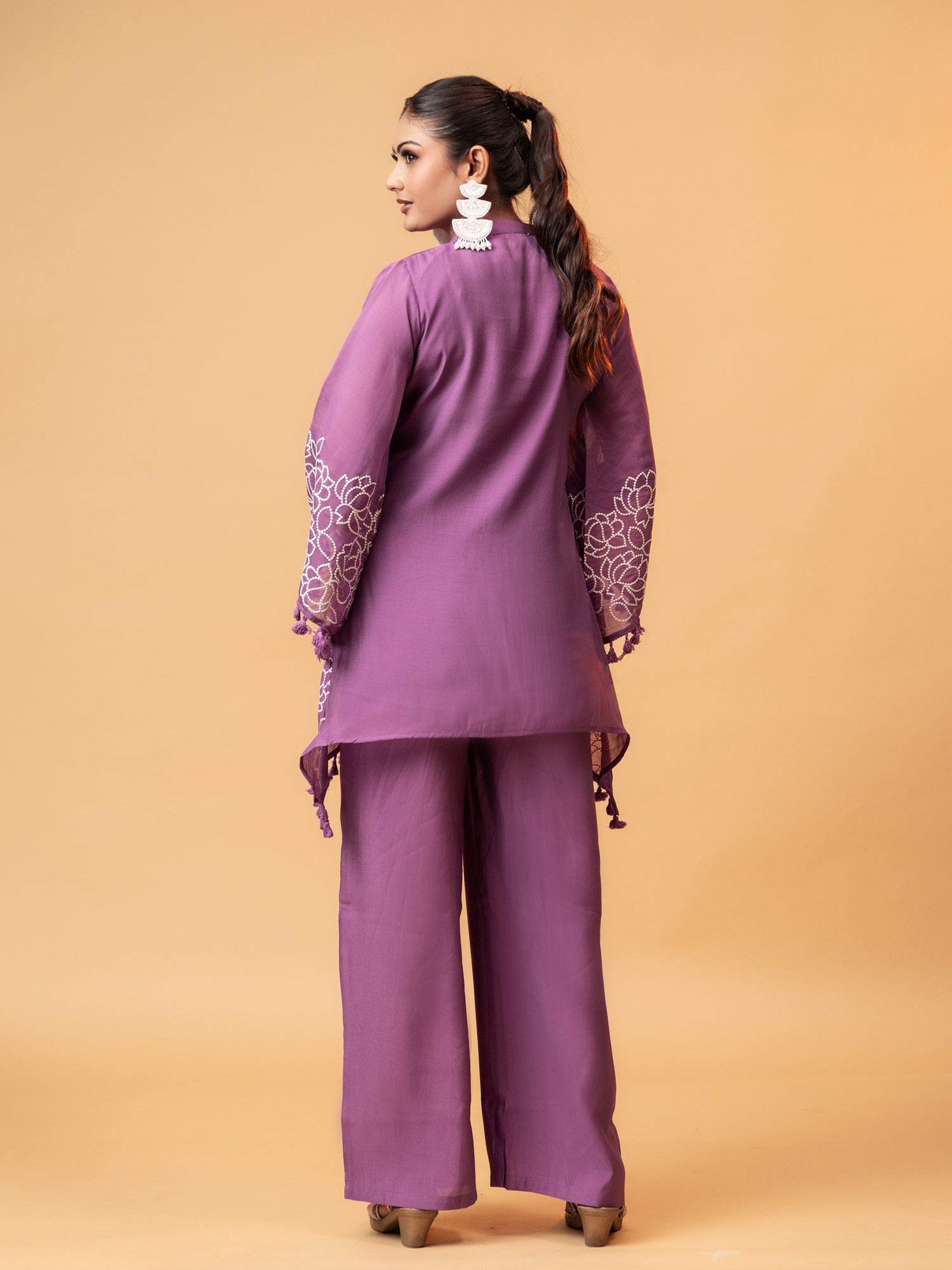 Lavender Tassel Flared Co-ord Set