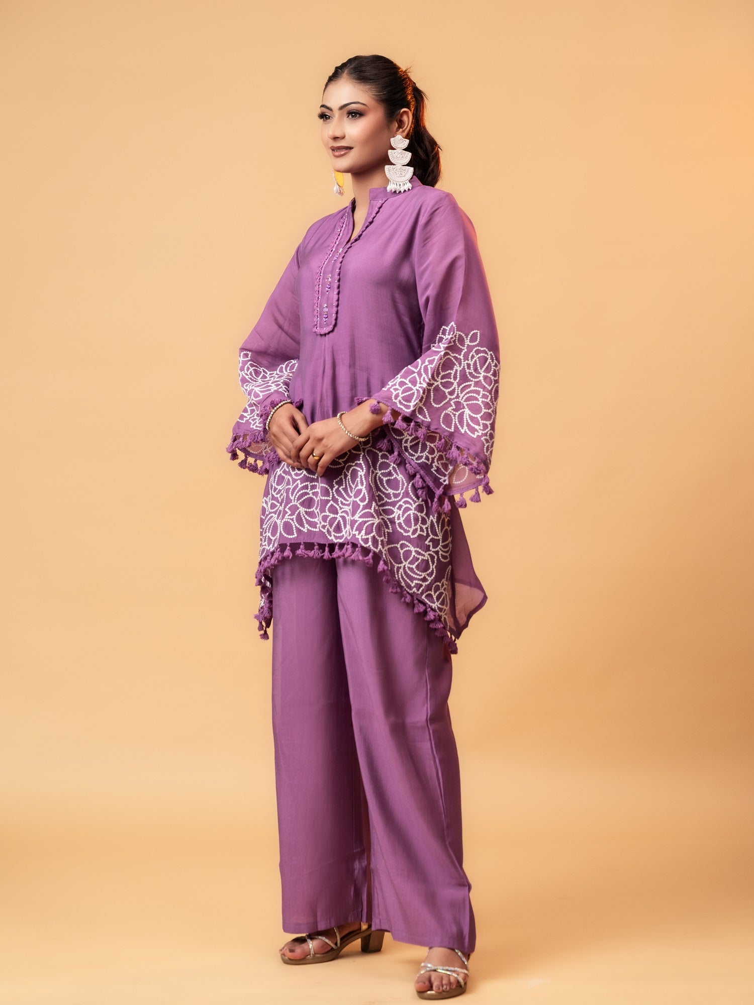 Lavender Tassel Flared Co-ord Set