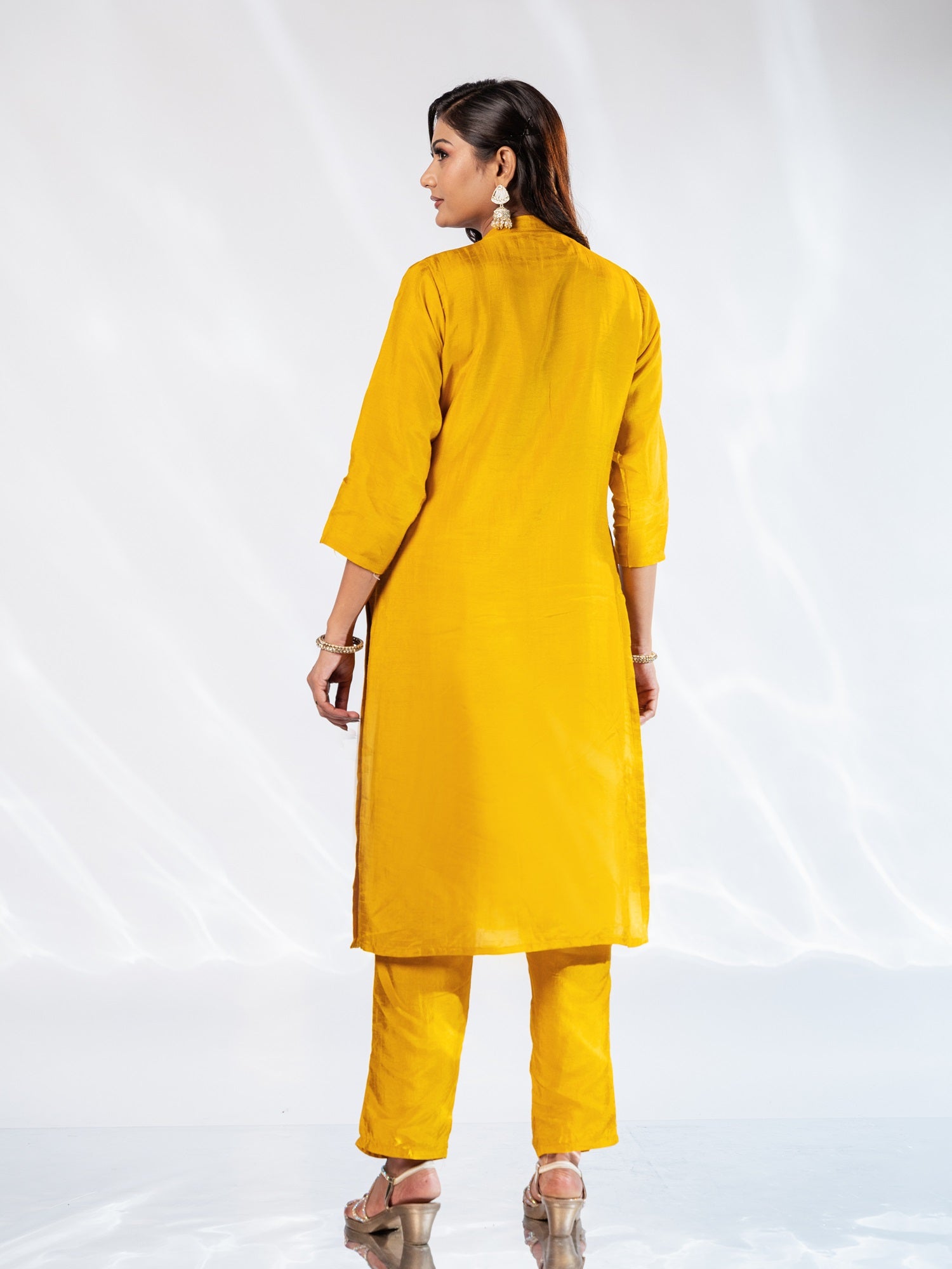 Mustard Floral Beaded Co-ord Set