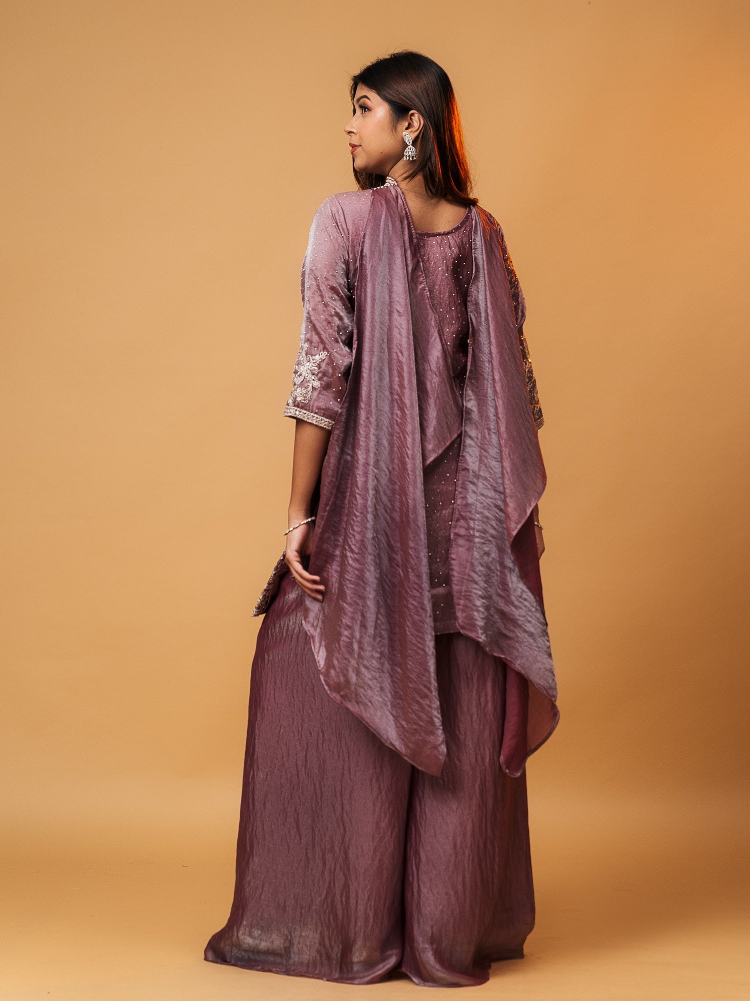 Luxe Glitter Zari-Embroidered Sharara Suit Set