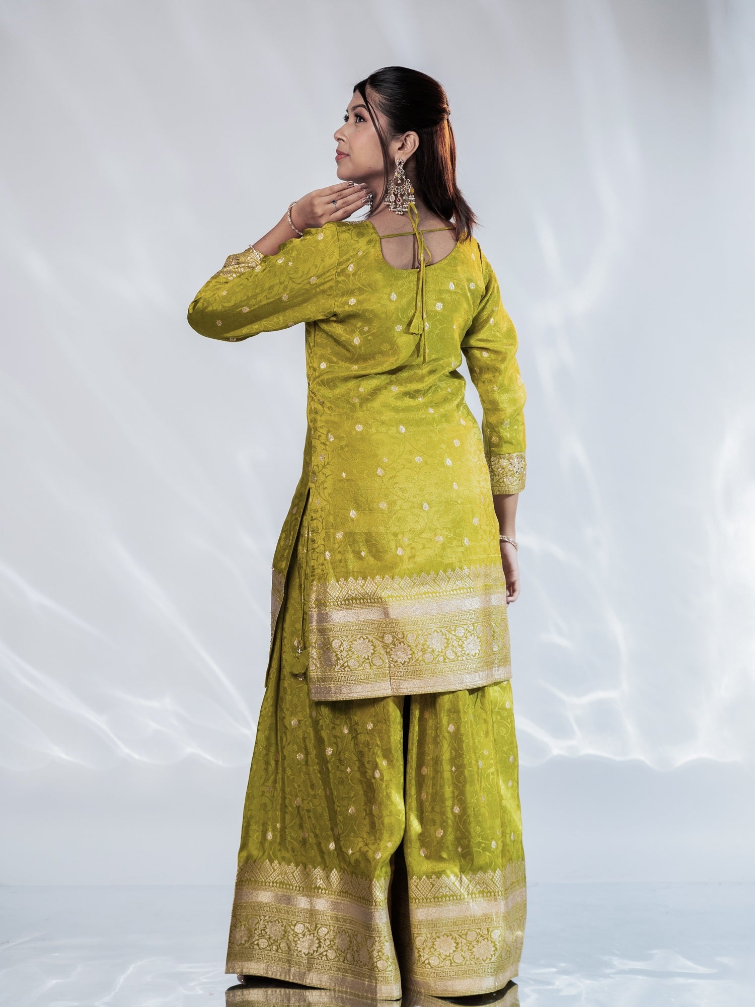 Zari-Weave Banarasi Festive Sharara Suit Set