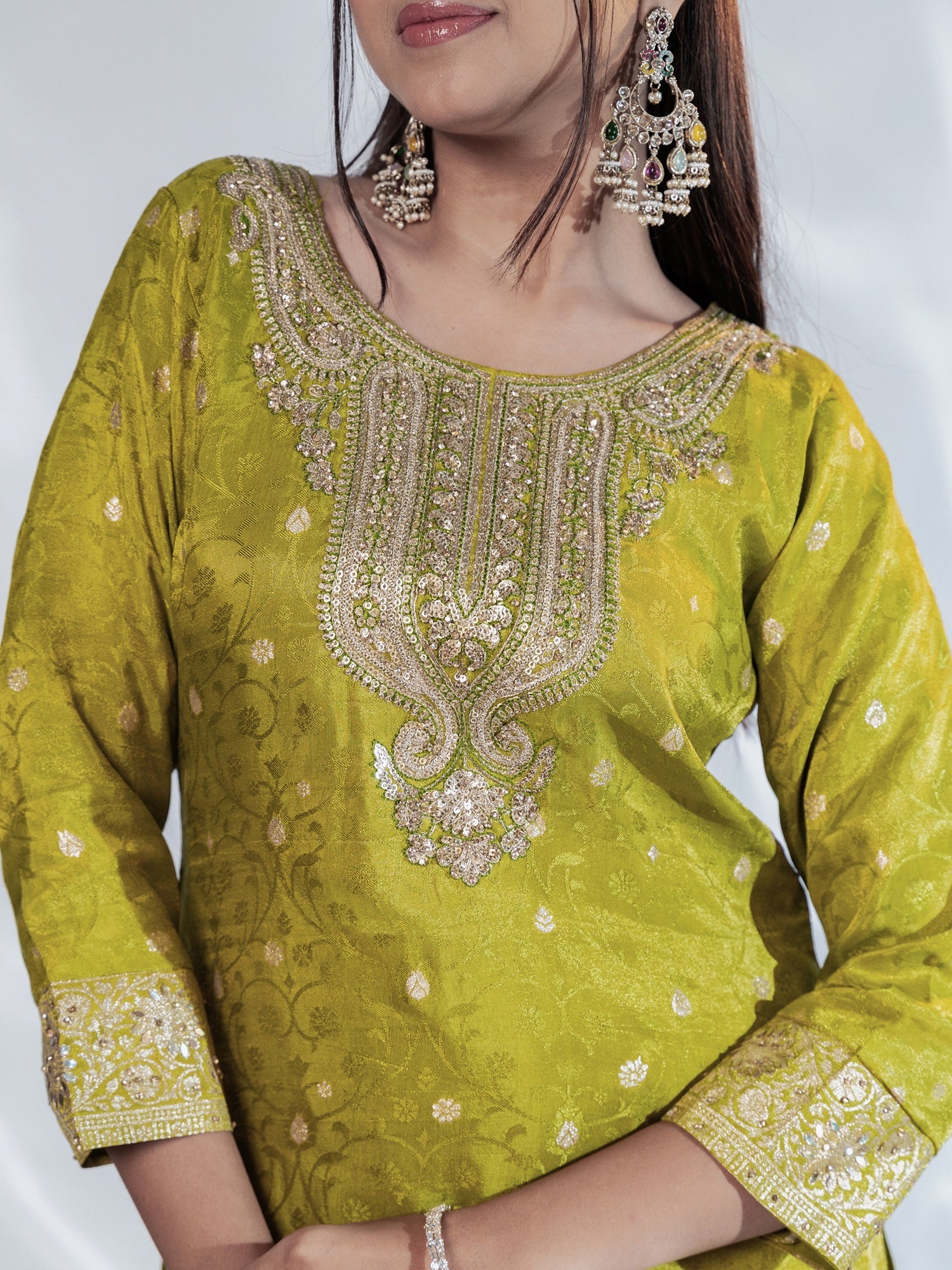 Zari-Weave Banarasi Festive Sharara Suit Set