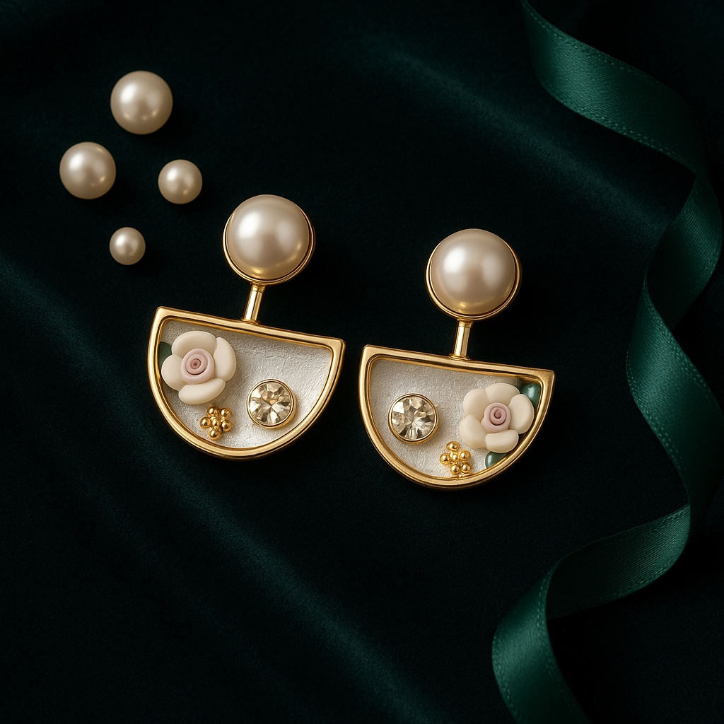 Blossom Pearl-Top Drop Earrings