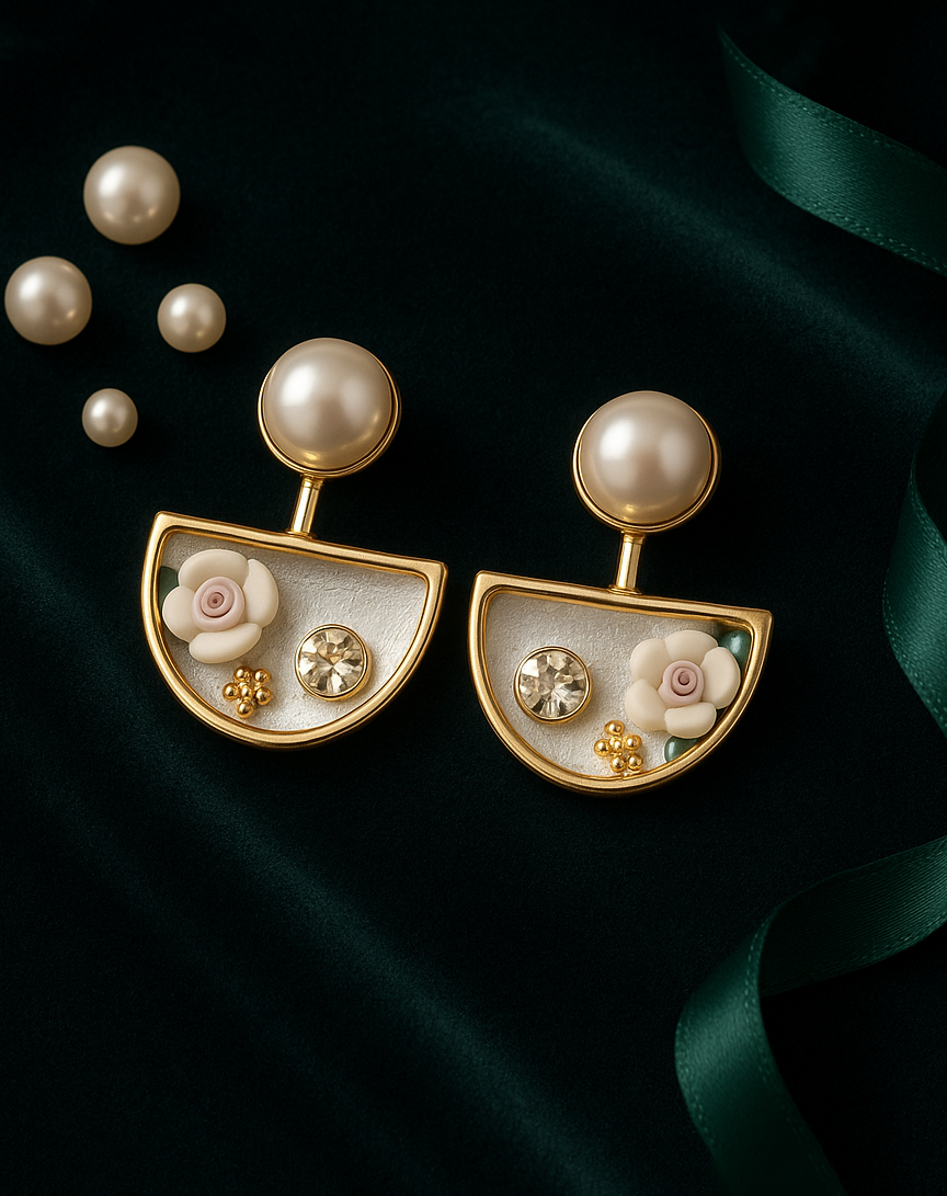 Blossom Pearl-Top Drop Earrings