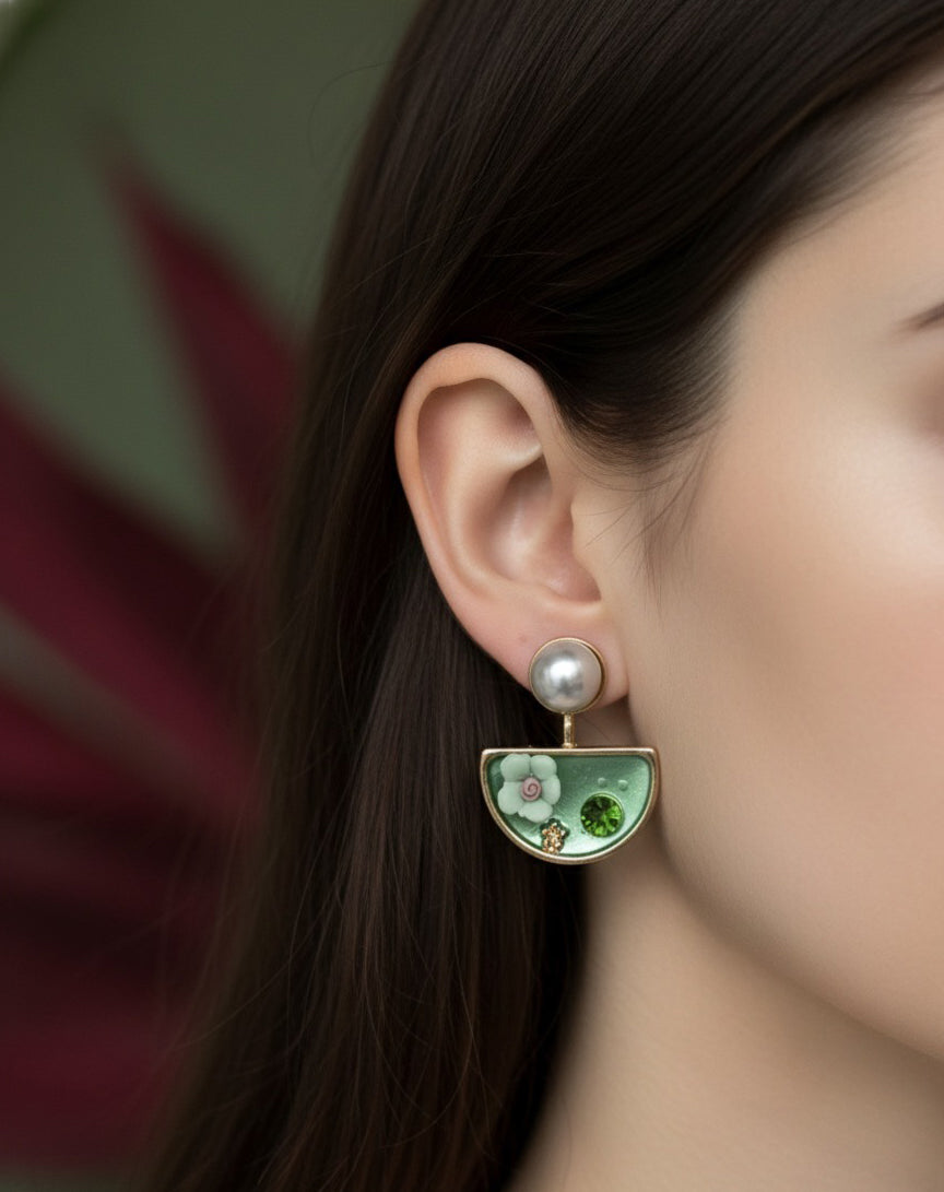 Blossom Pearl-Top Drop Earrings