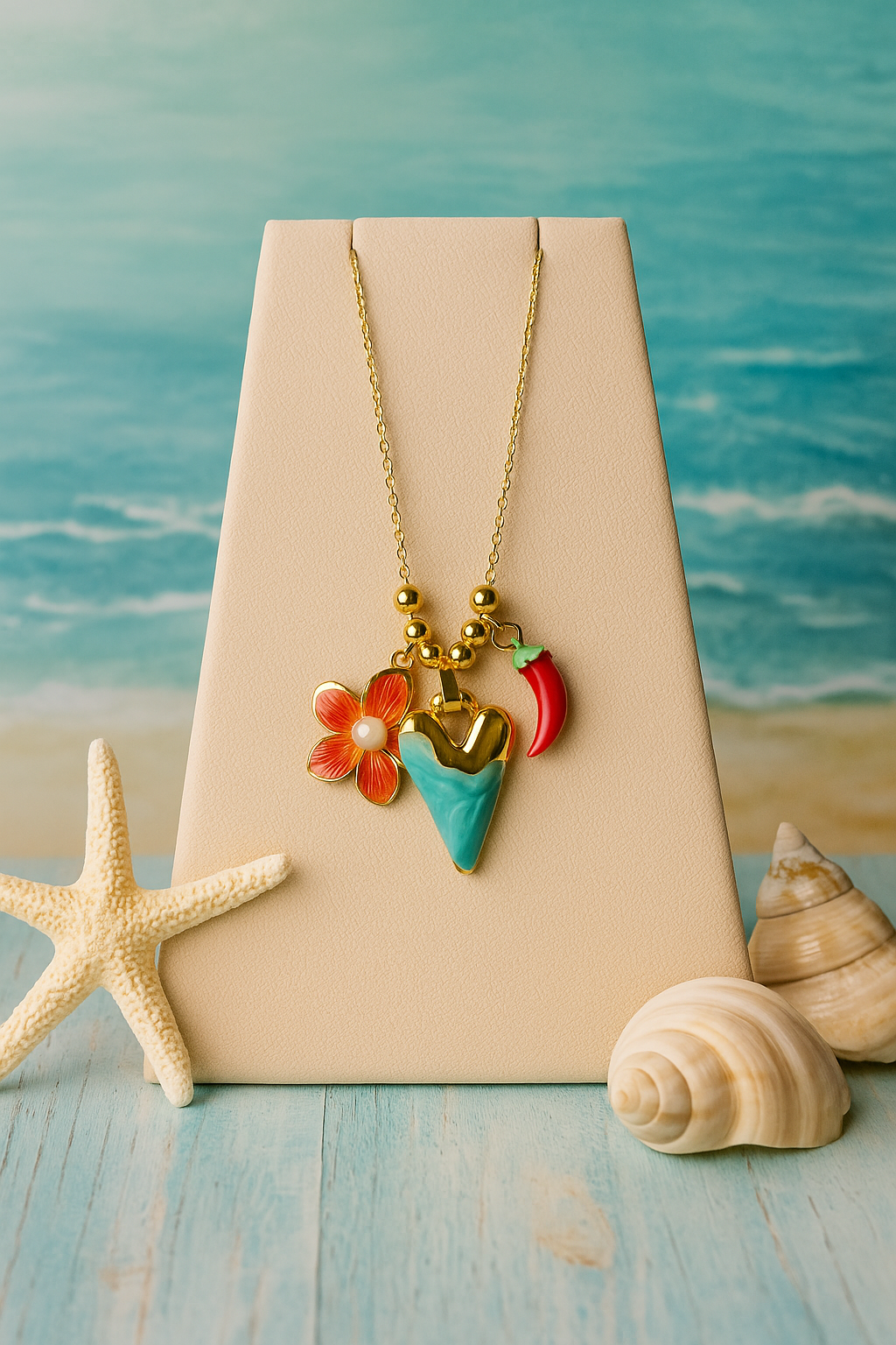 Tropical Charms Heart Necklace