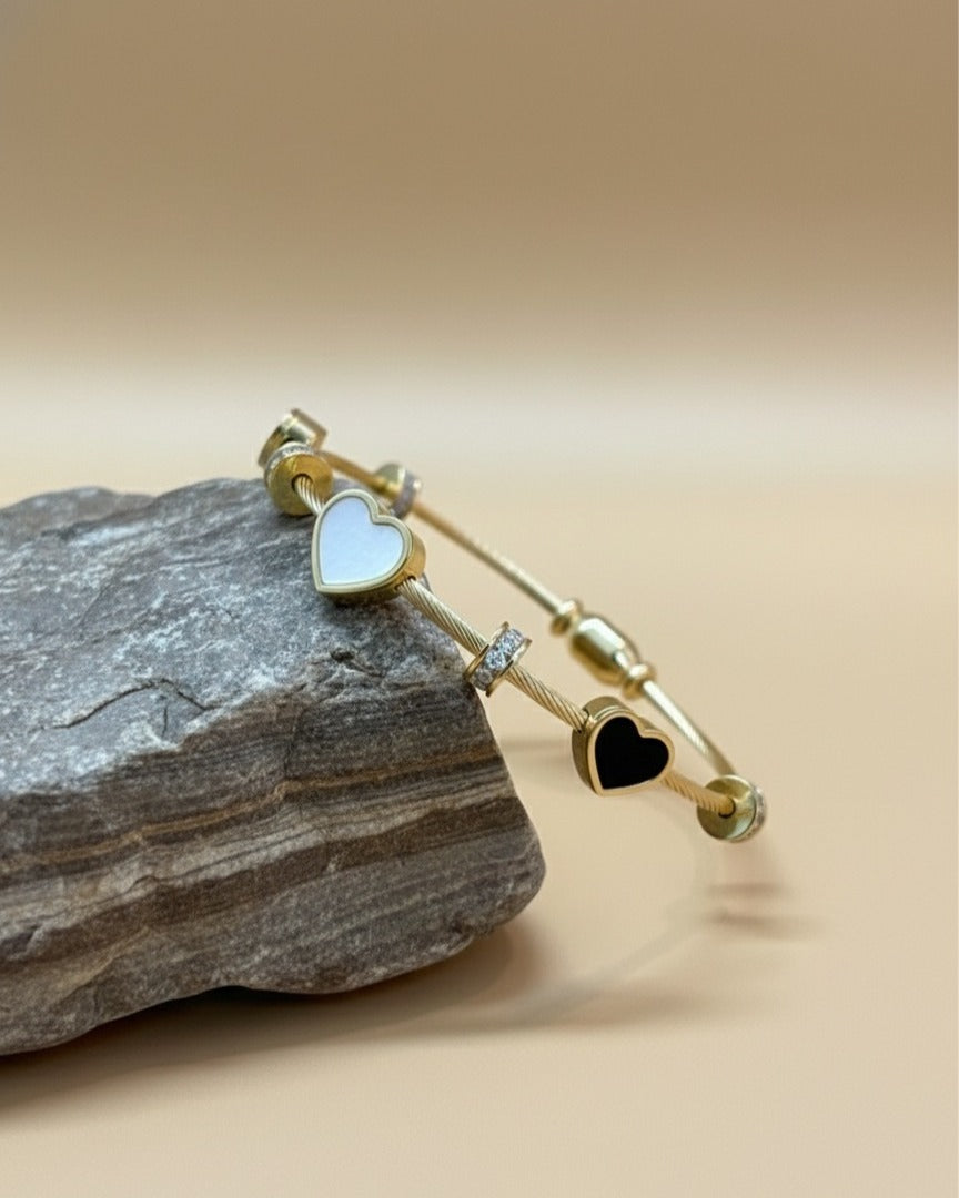 Eternal Duo Heart Cable Bracelet