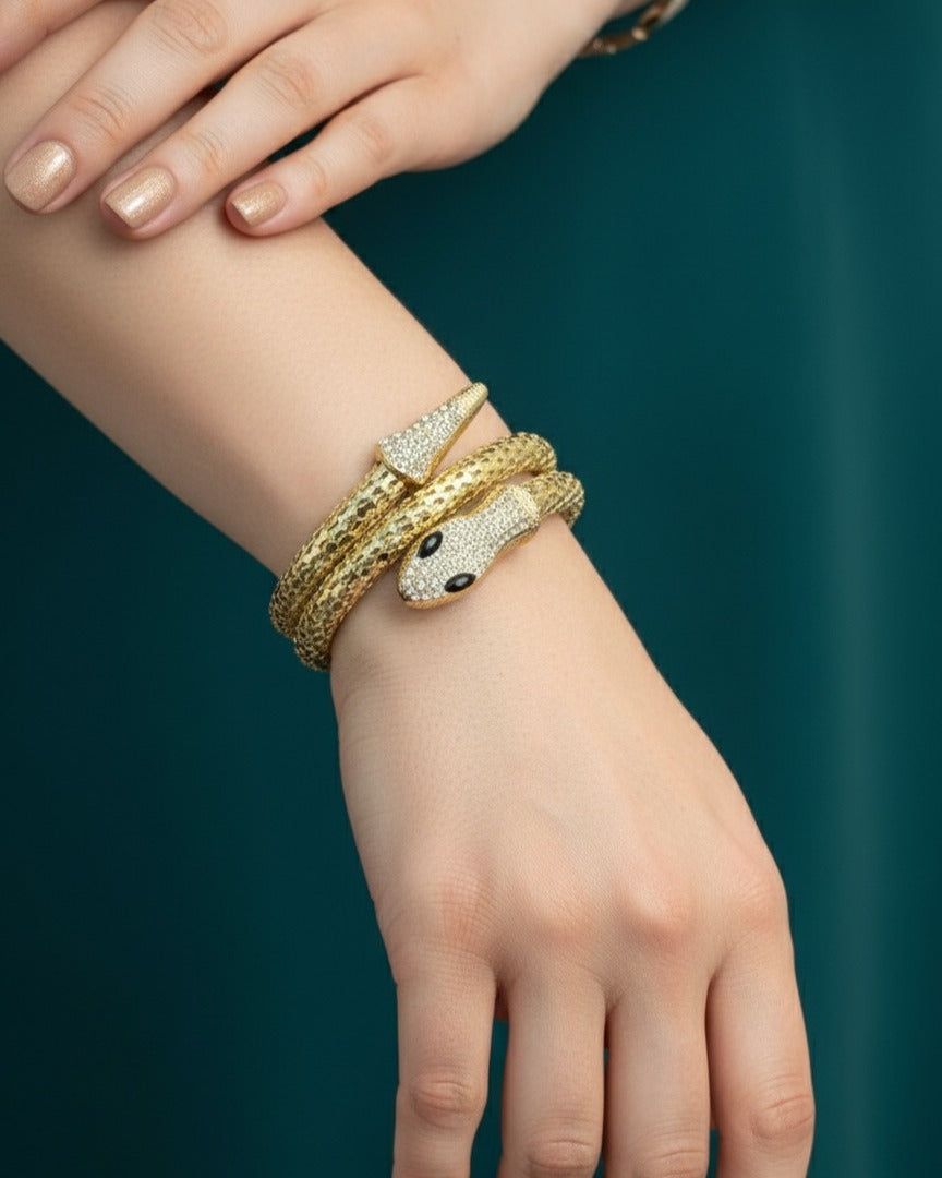 Regal Serpent Luxe Mesh Bracelet