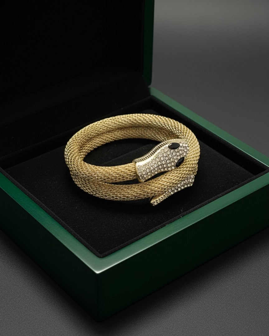 Regal Serpent Luxe Mesh Bracelet