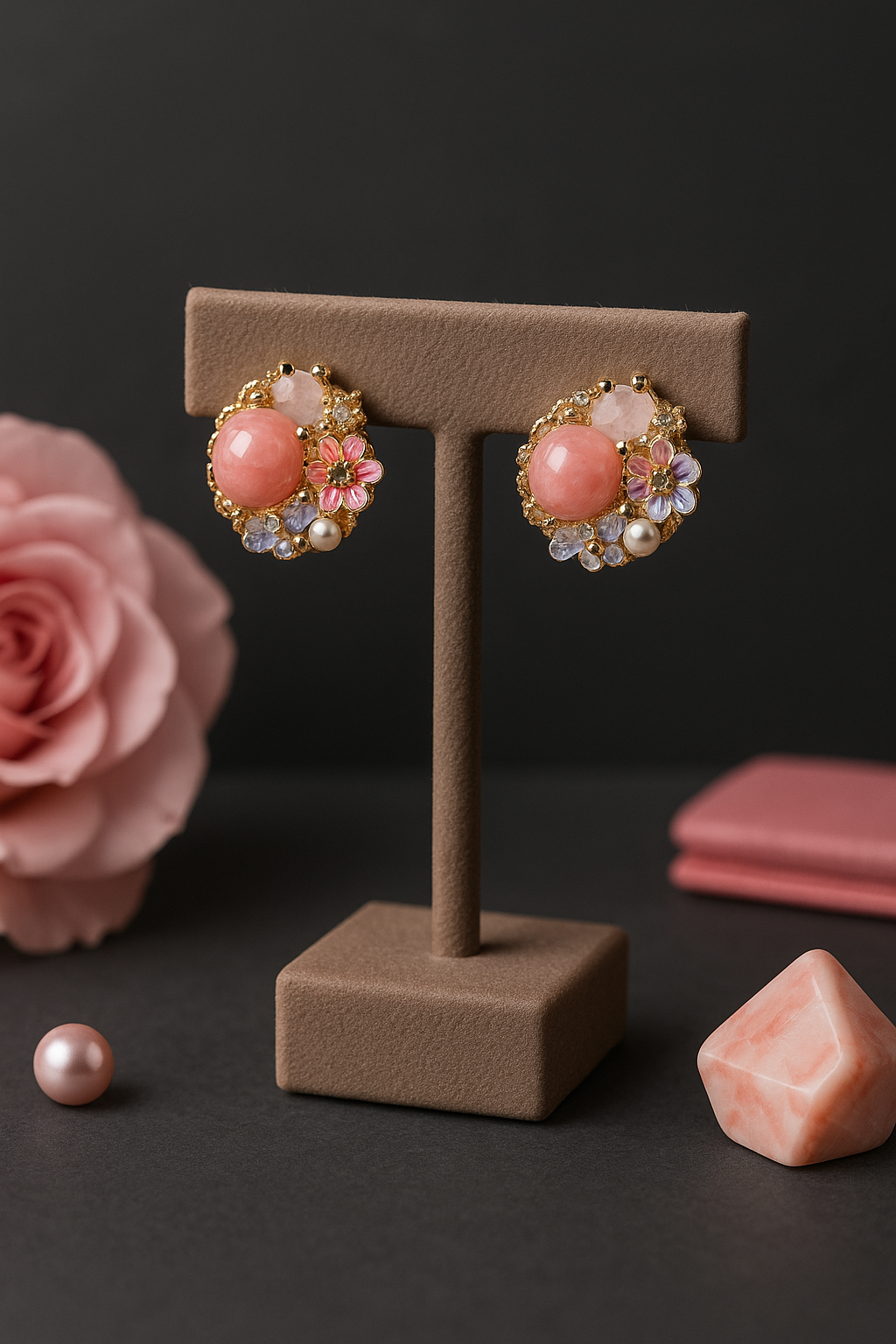 Blush Garden Pearl-Cluster Studs