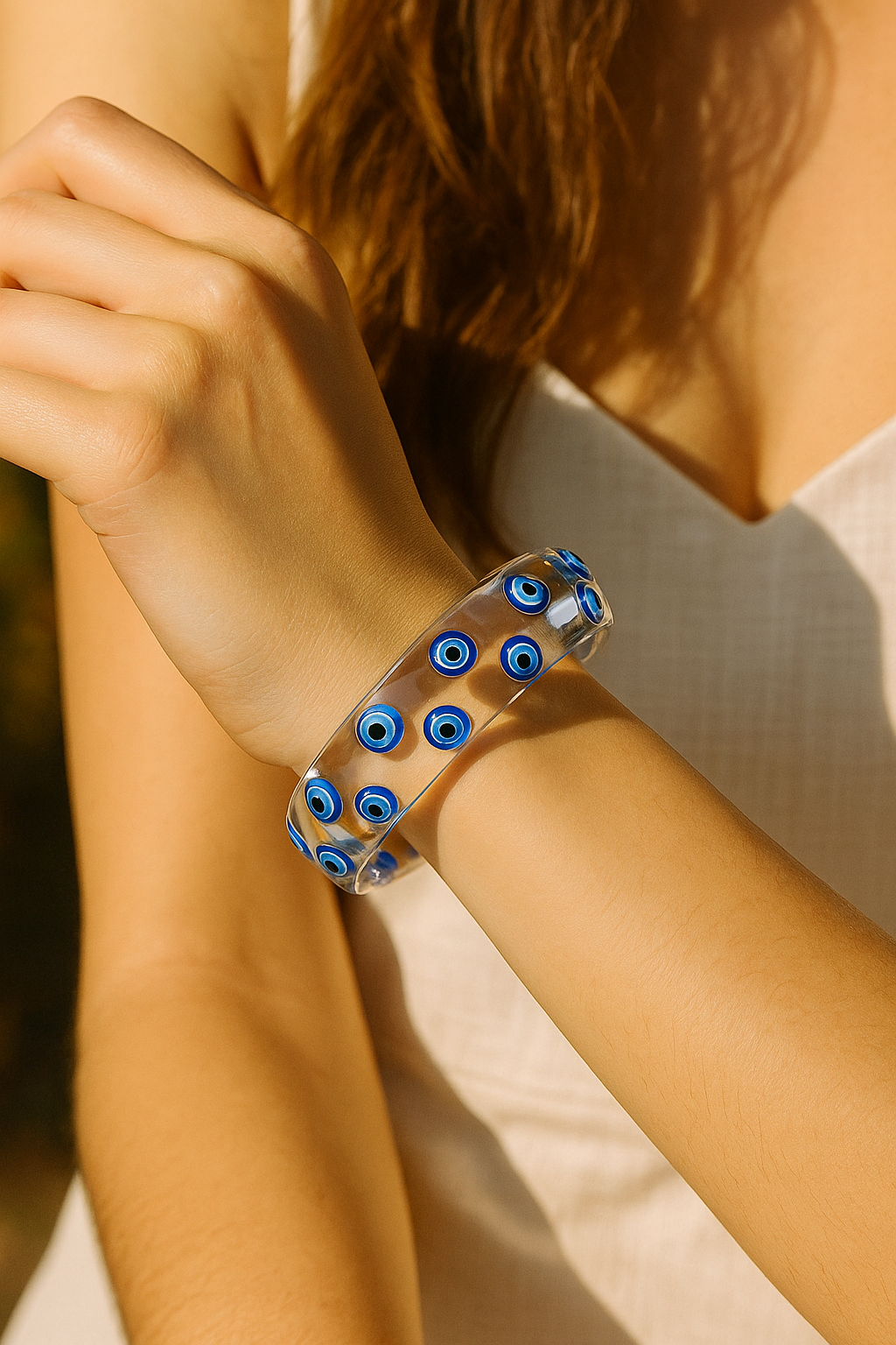 Evil Eyes Transparent Bangle