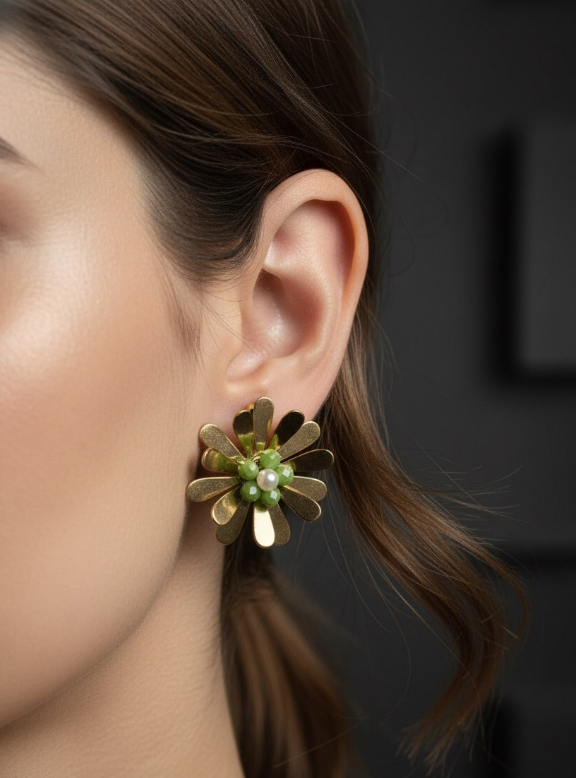 Golden Daisy Bloom Studs