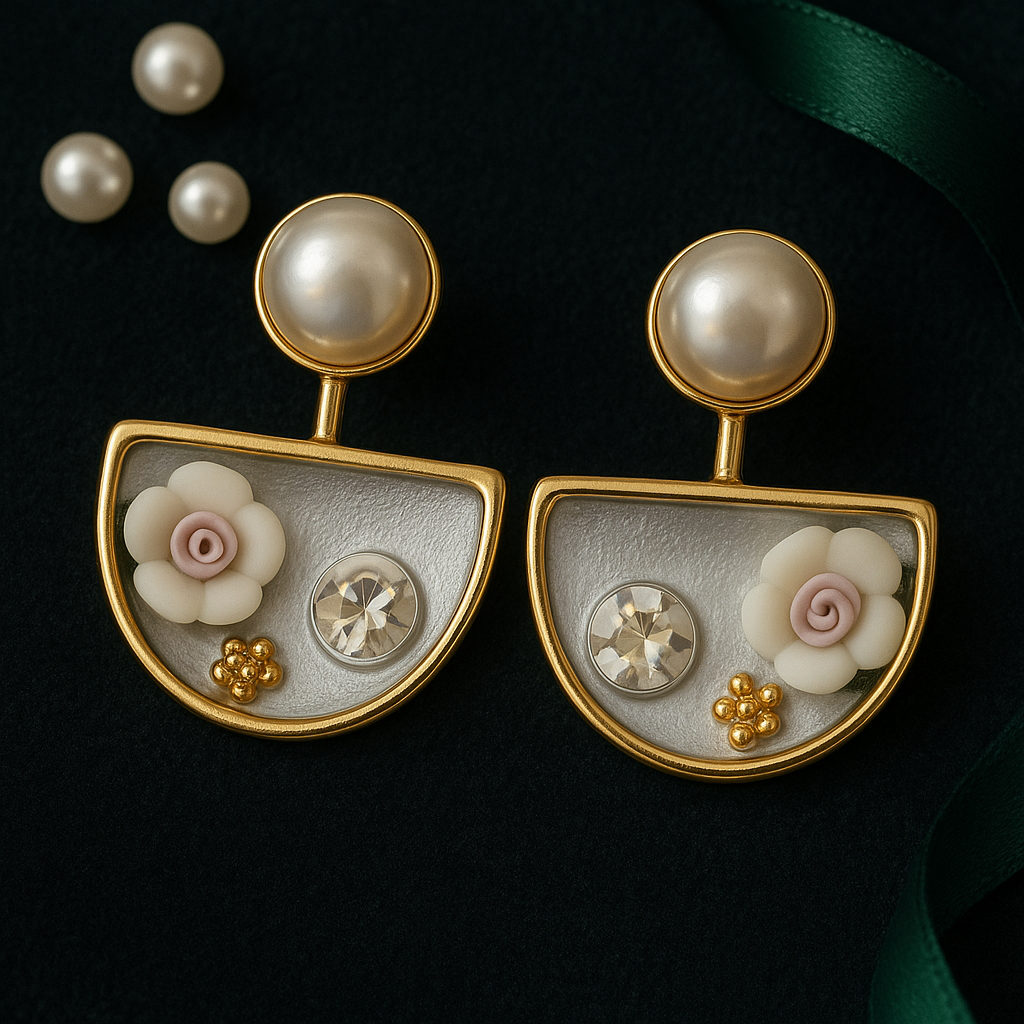 Blossom Pearl-Top Drop Earrings