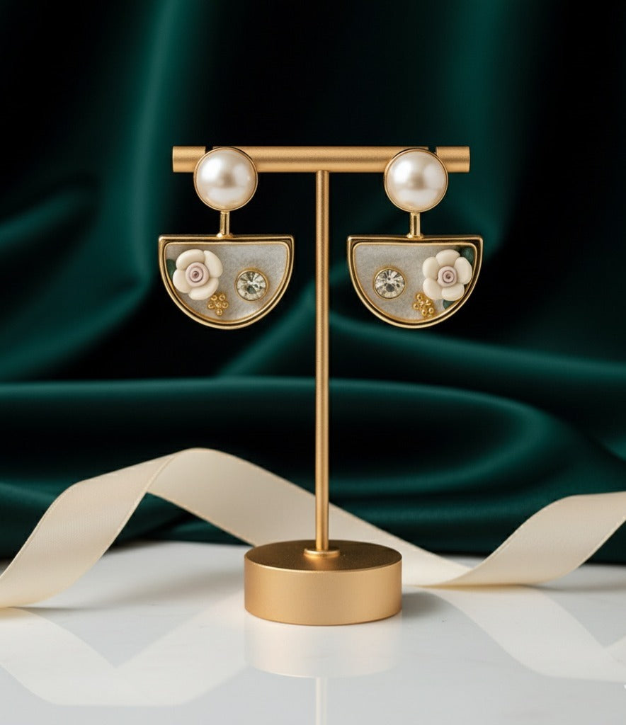 Blossom Pearl-Top Drop Earrings