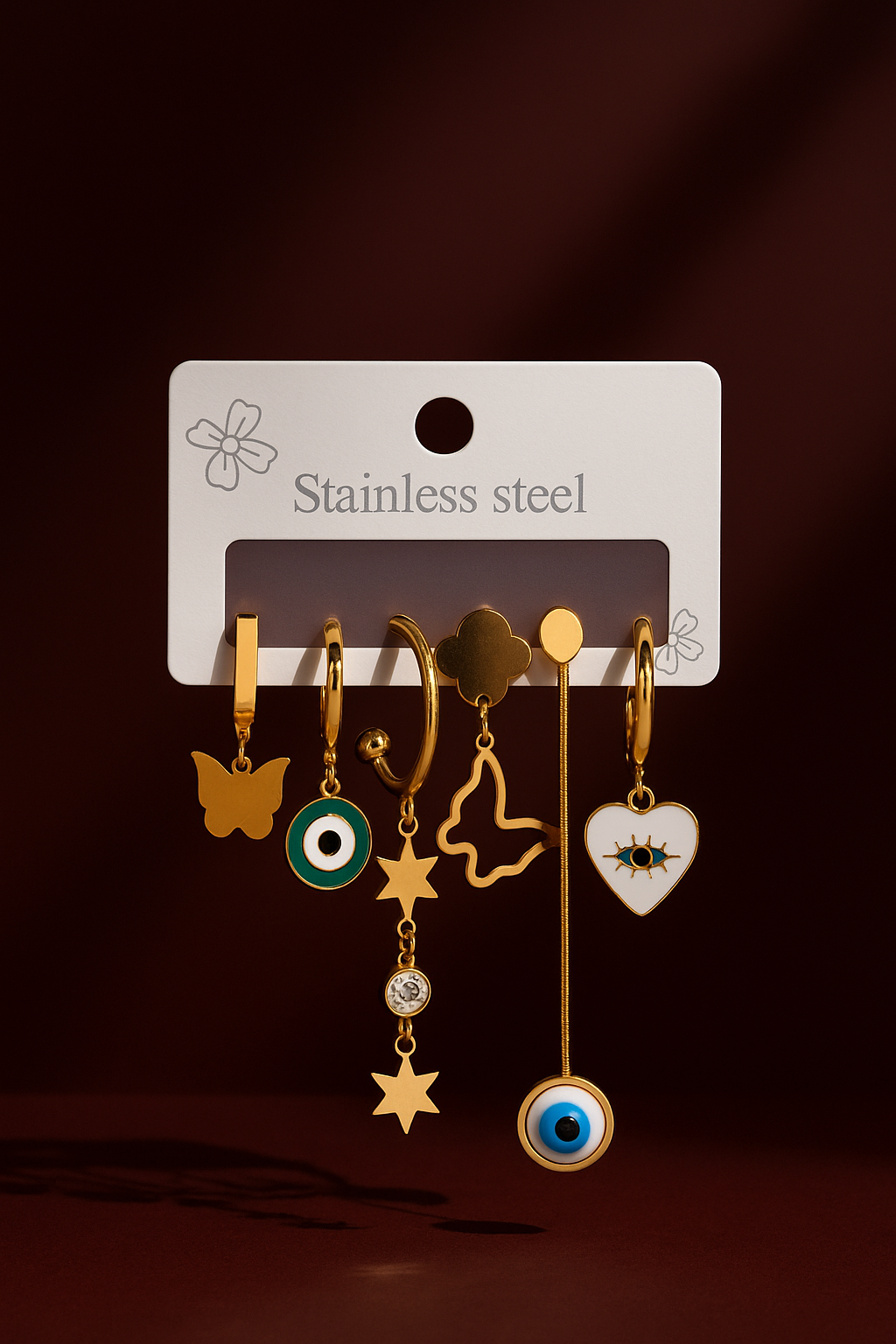 Golden Charm Mix-Match Earring Set