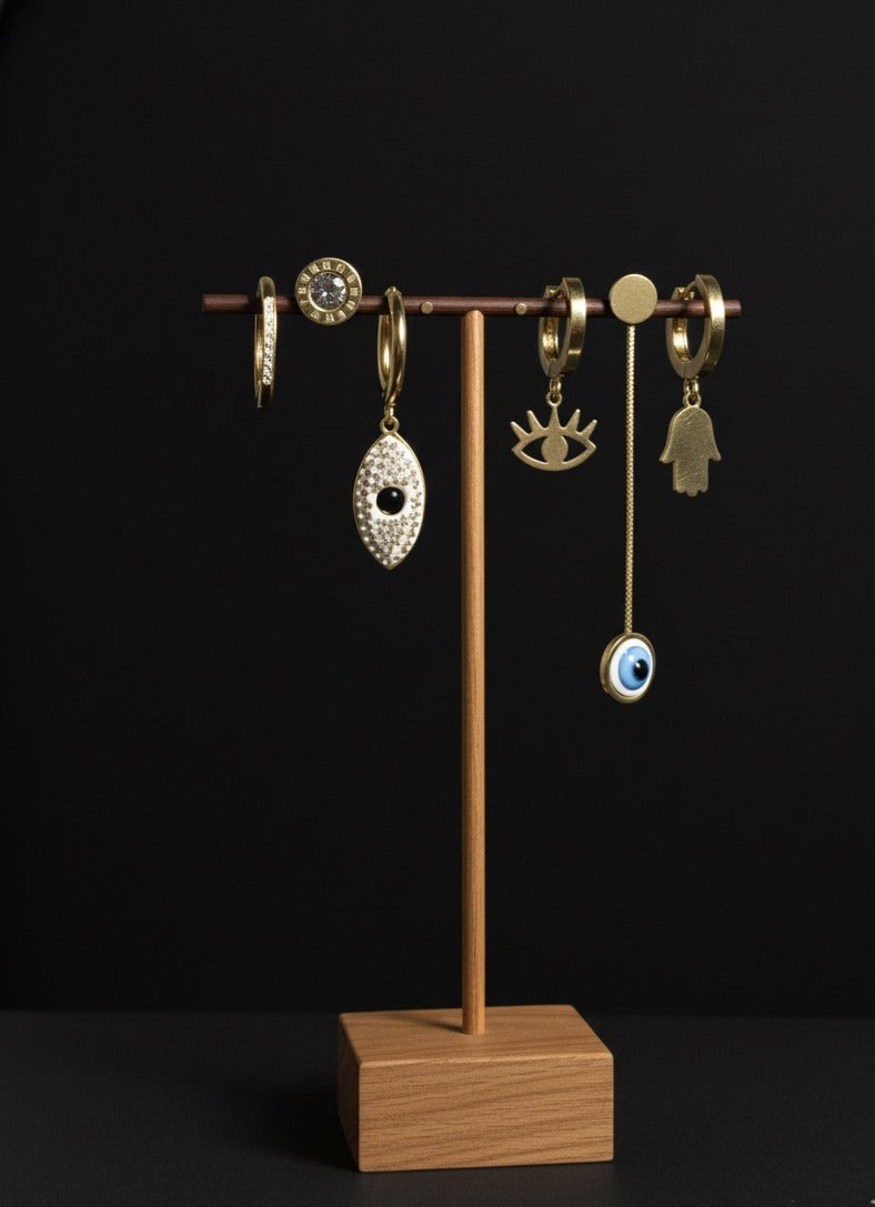 Evil-eye Charm Mix-Match Earring Set