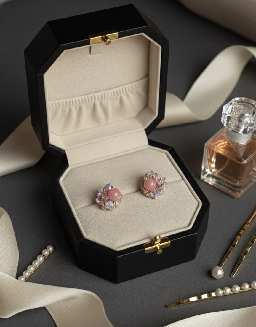 Blush Garden Pearl-Cluster Studs