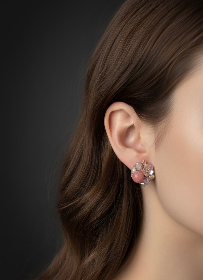 Blush Garden Pearl-Cluster Studs