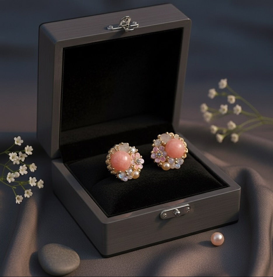 Blush Garden Pearl-Cluster Studs