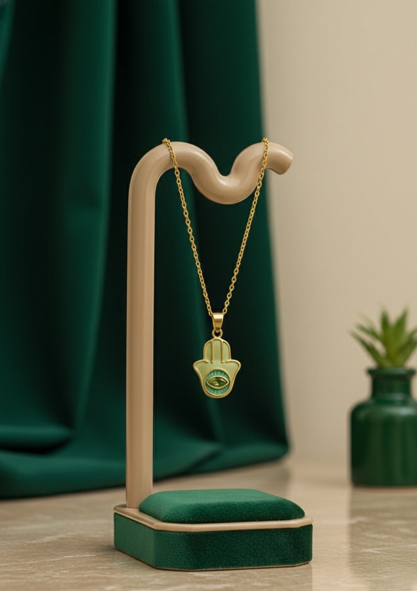 Golden Hamsa Aura Necklace