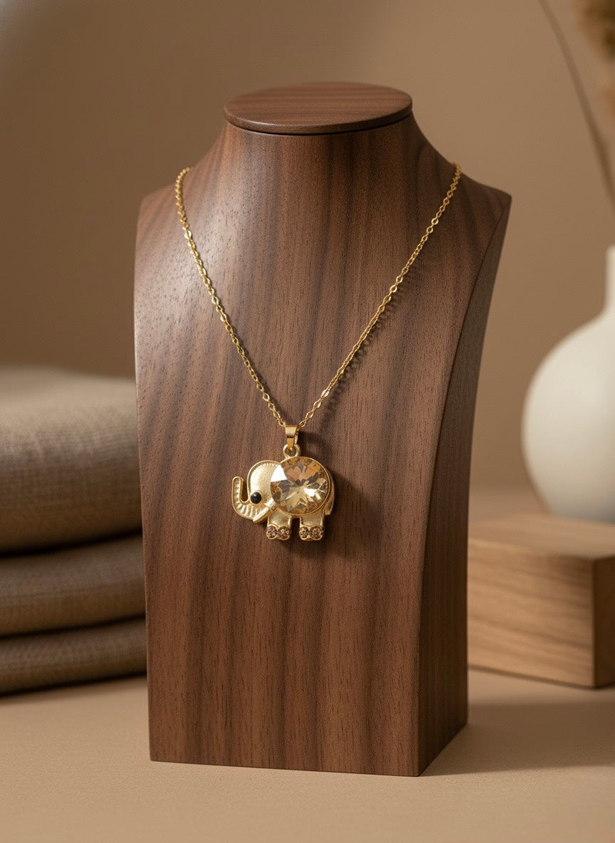 Crystal Elephant Pendant Necklace