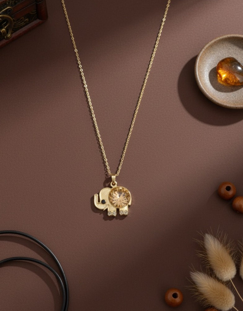 Crystal Elephant Pendant Necklace