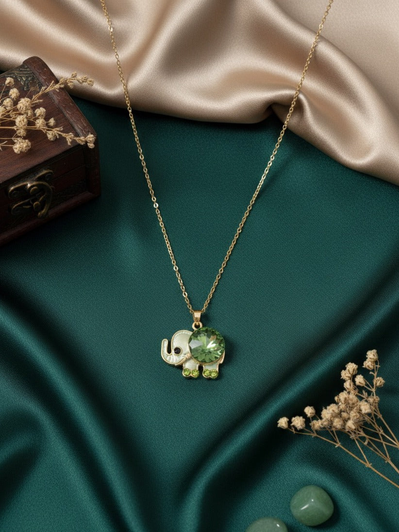 Crystal Elephant Pendant Necklace