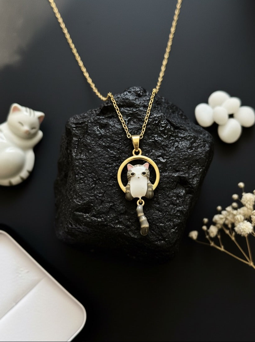 Whisker Charm Cat Pendant Necklace