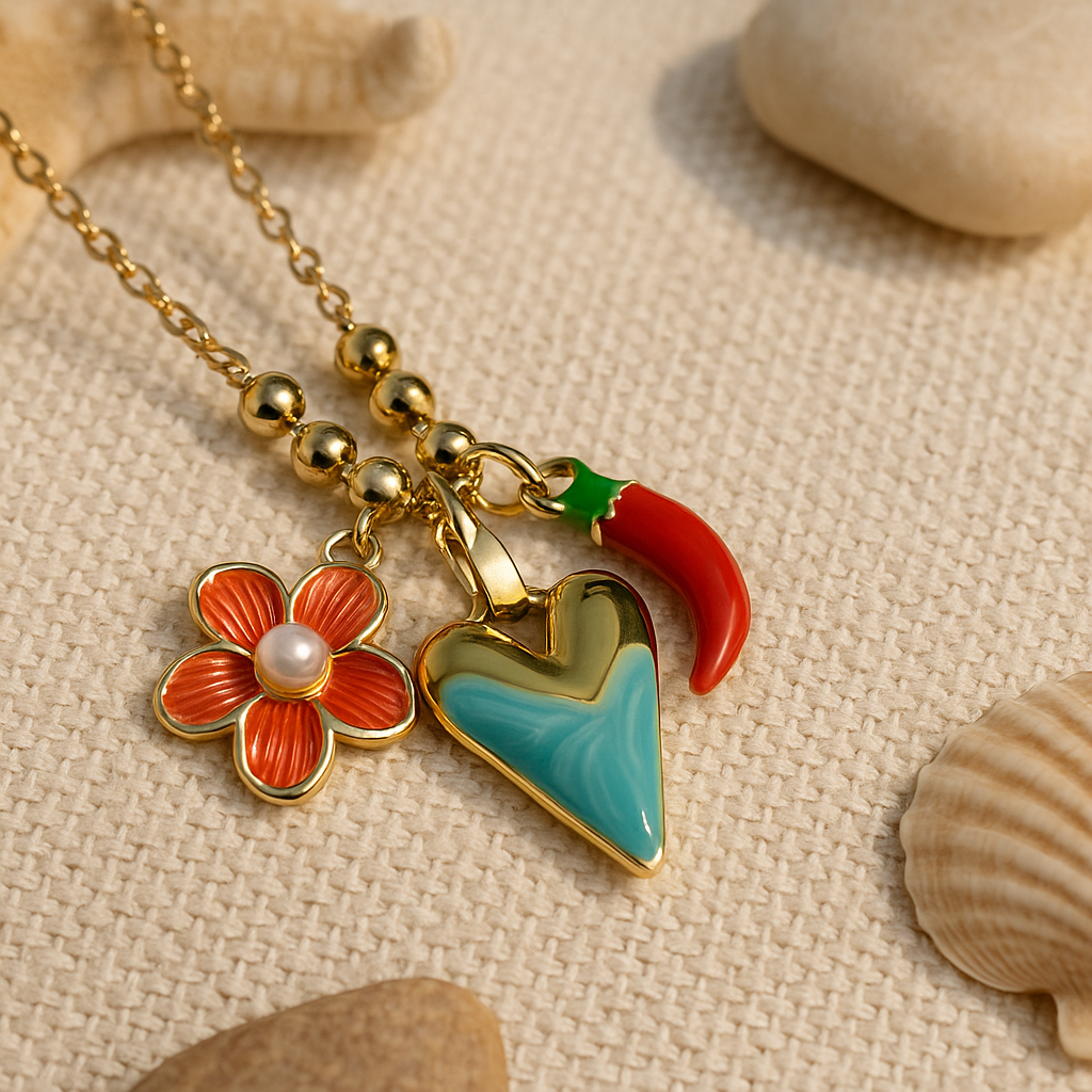Tropical Charms Heart Necklace