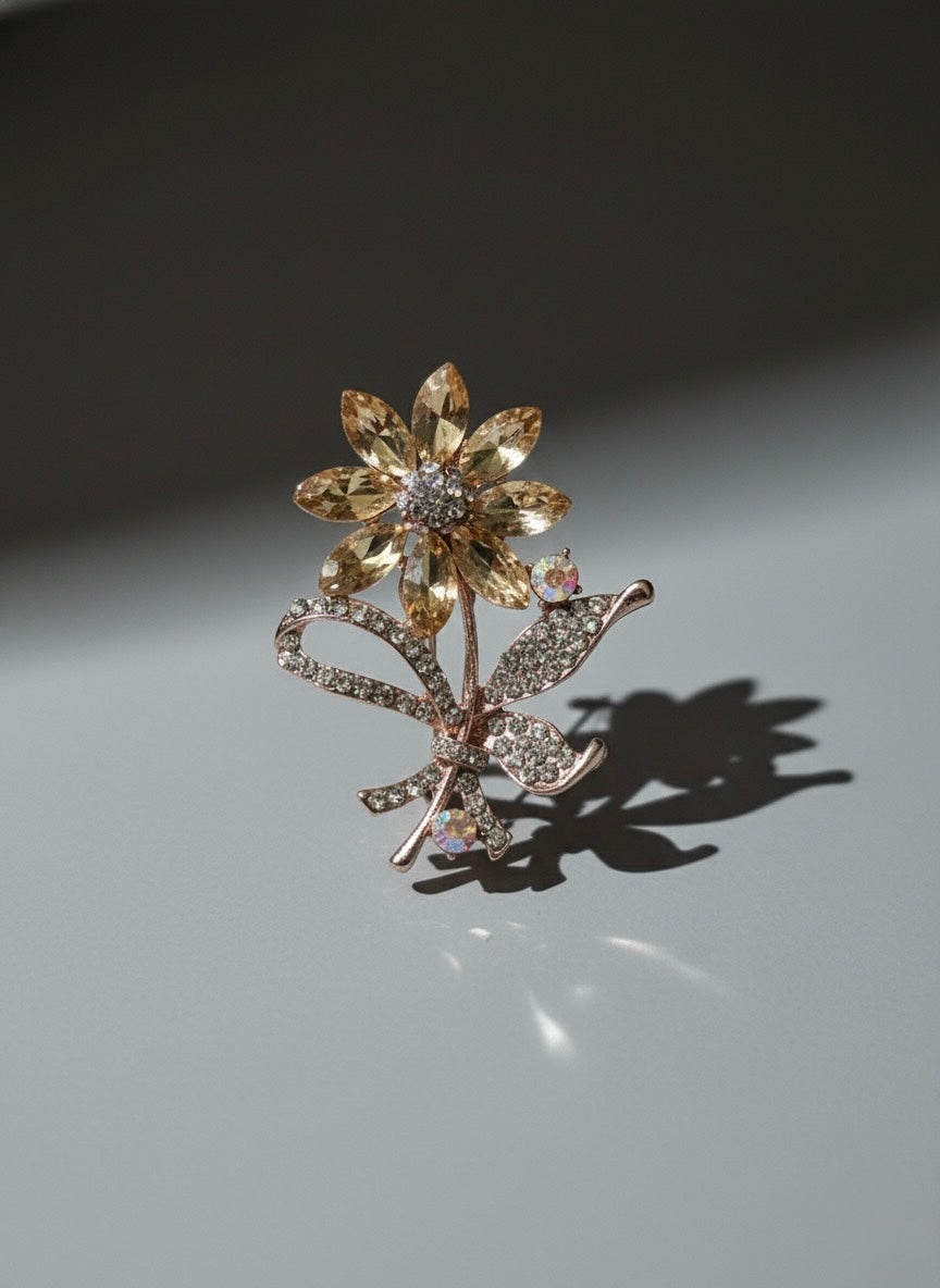 Golden Bloom Luxe Brooch