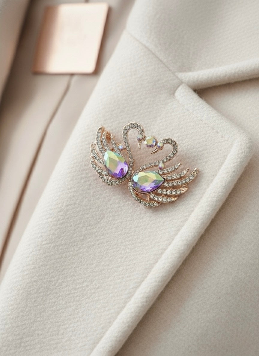 Celestial Swan Harmony Brooch