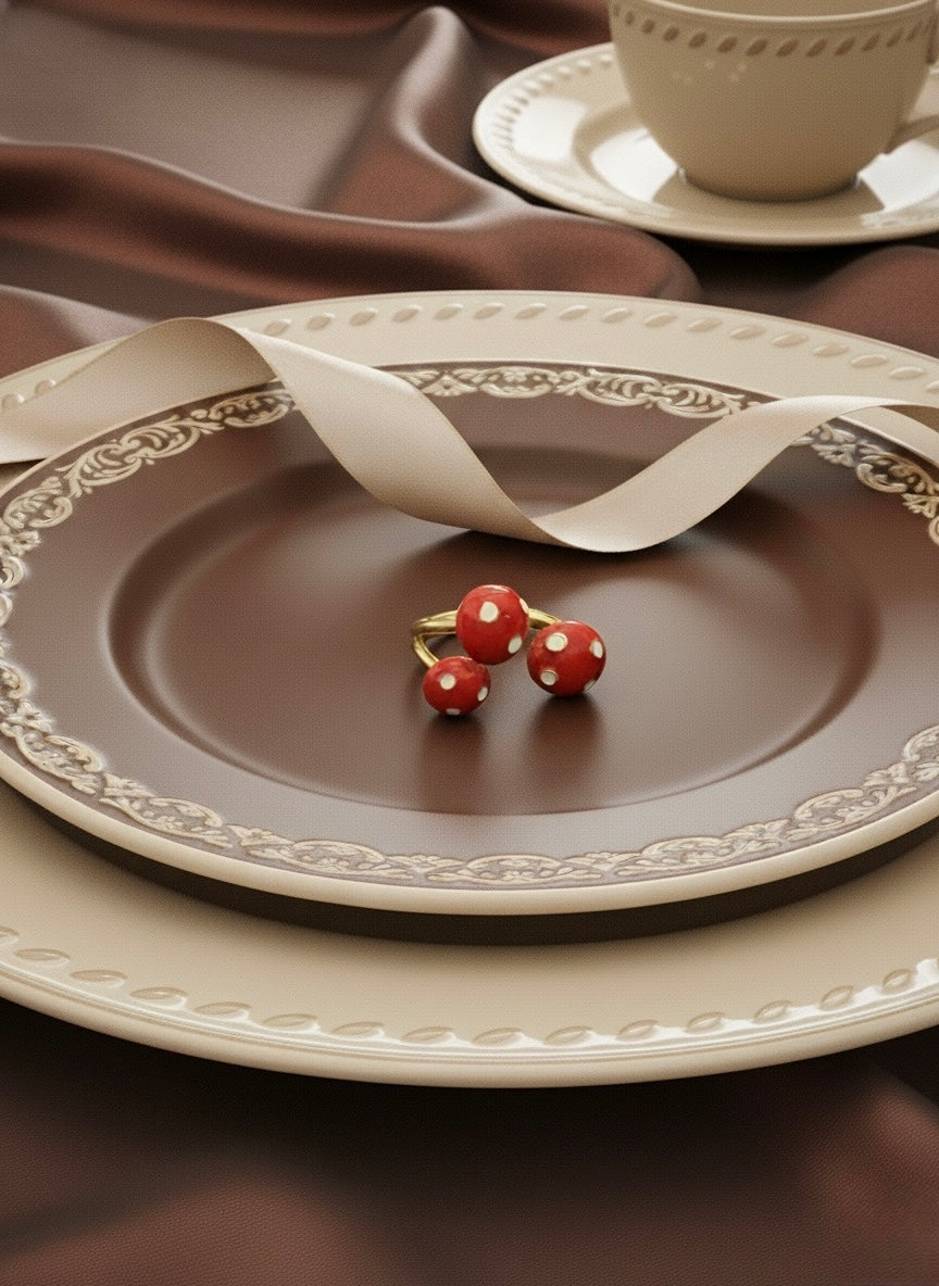 Playful Polka Mushroom Ring