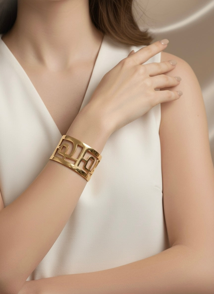 Golden Maze Cuff Bracelet