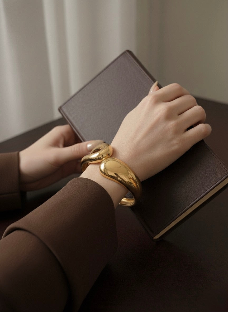 Golden Embrace Cuff Bracelet