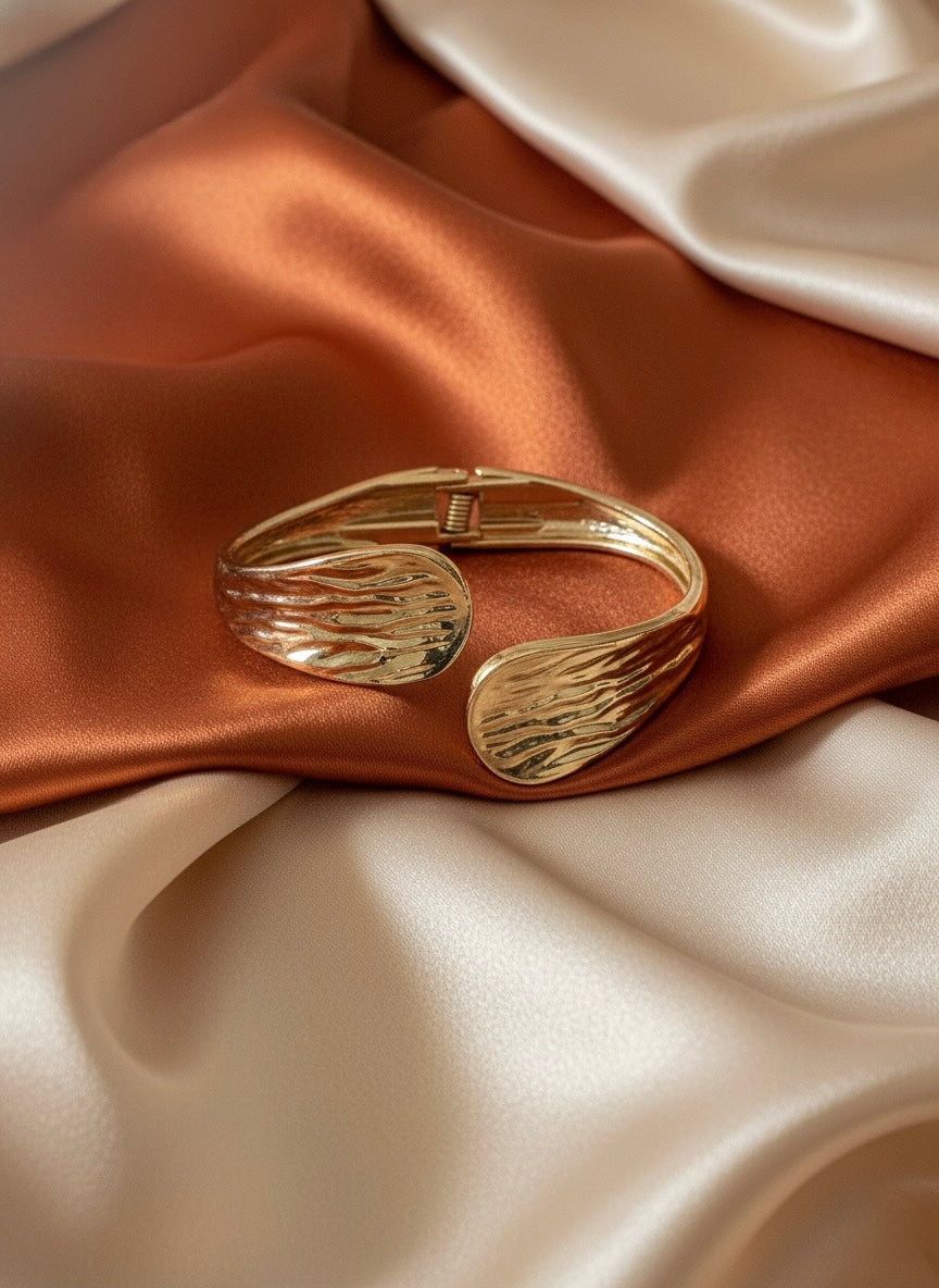 Aurora Hammered Open Cuff Bracelet