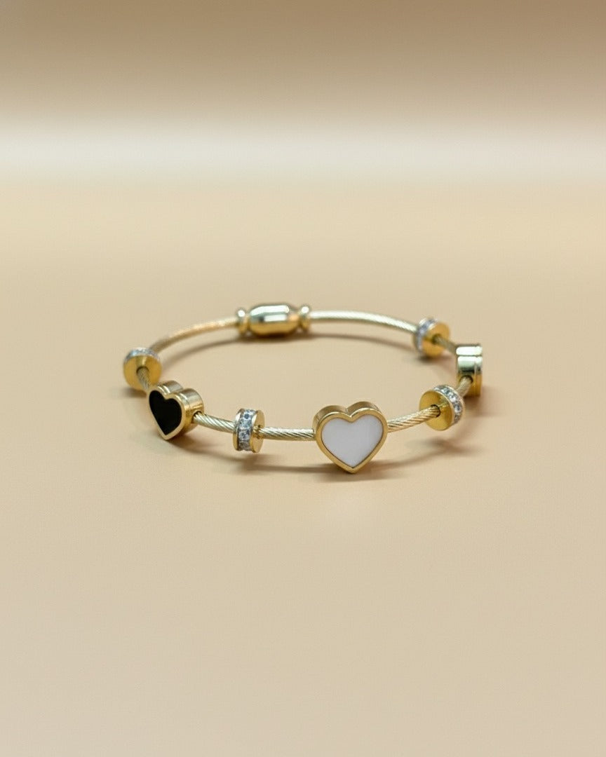 Eternal Duo Heart Cable Bracelet