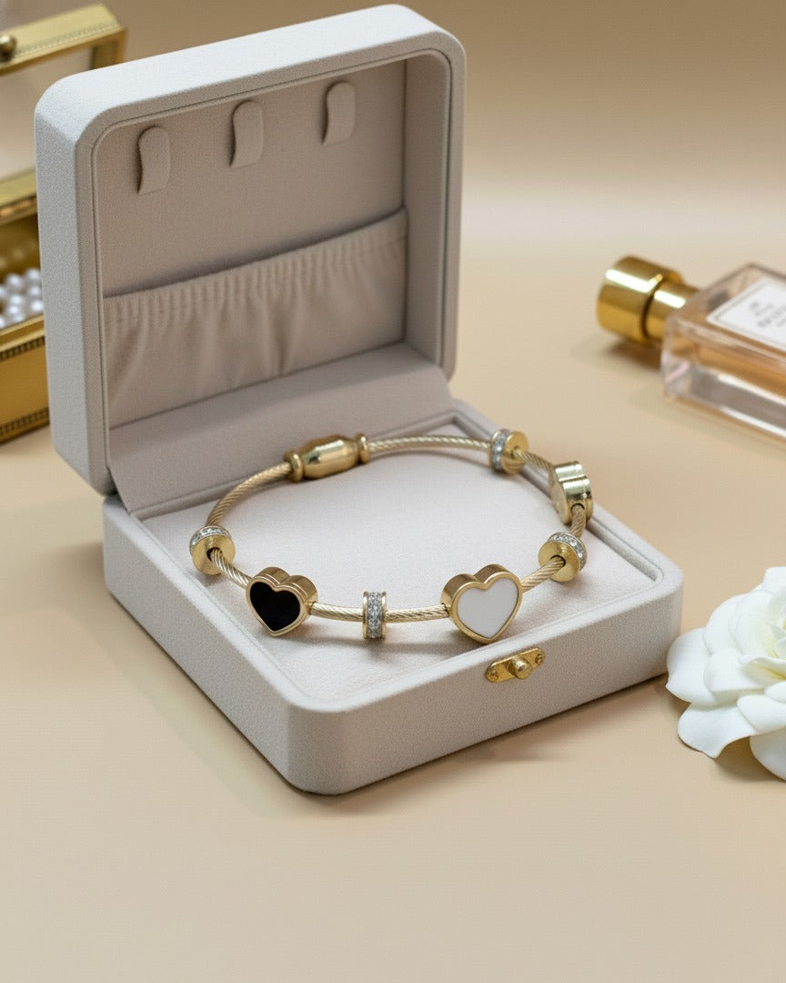 Eternal Duo Heart Cable Bracelet
