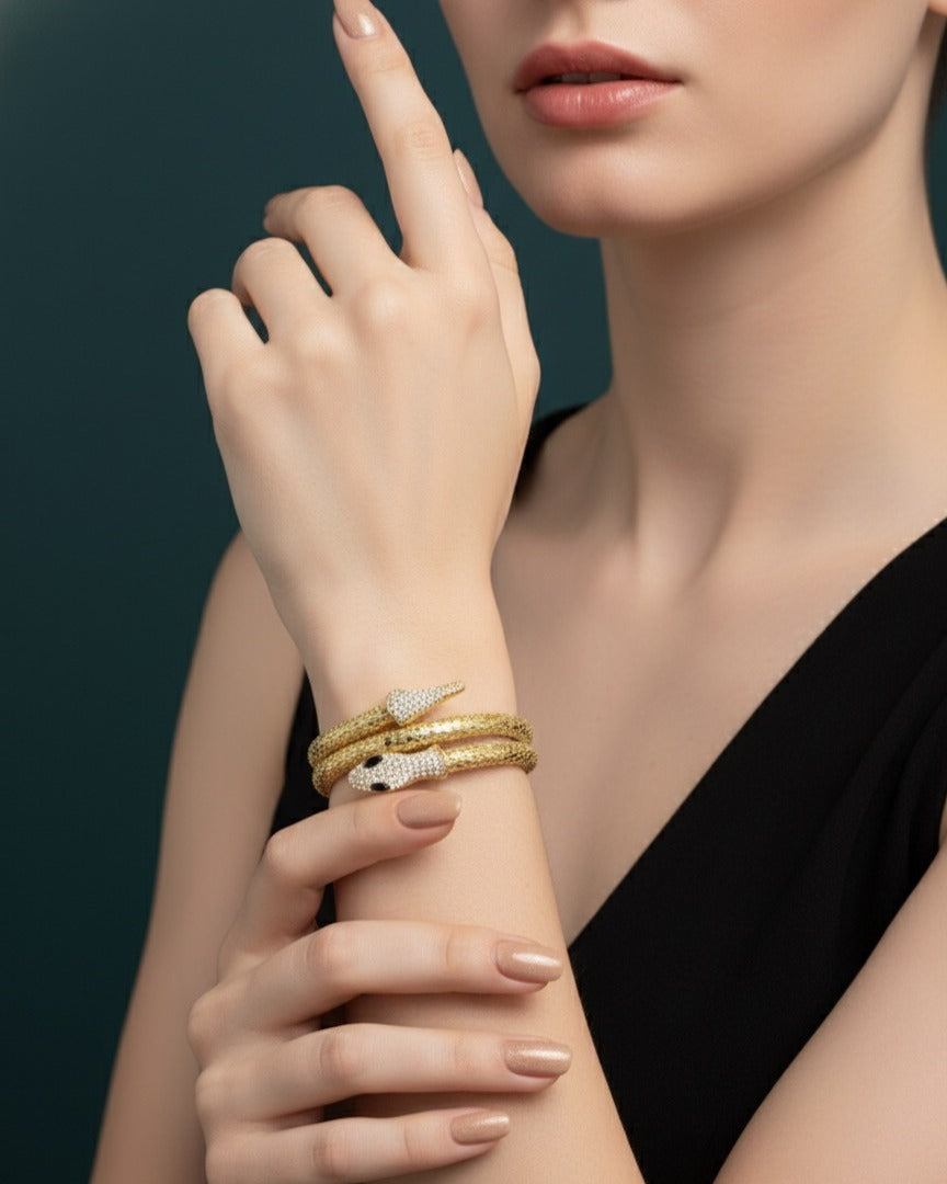 Regal Serpent Luxe Mesh Bracelet
