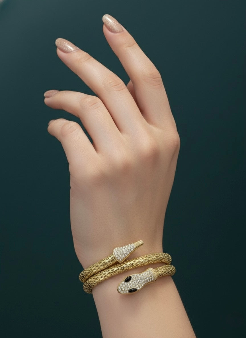 Regal Serpent Luxe Mesh Bracelet