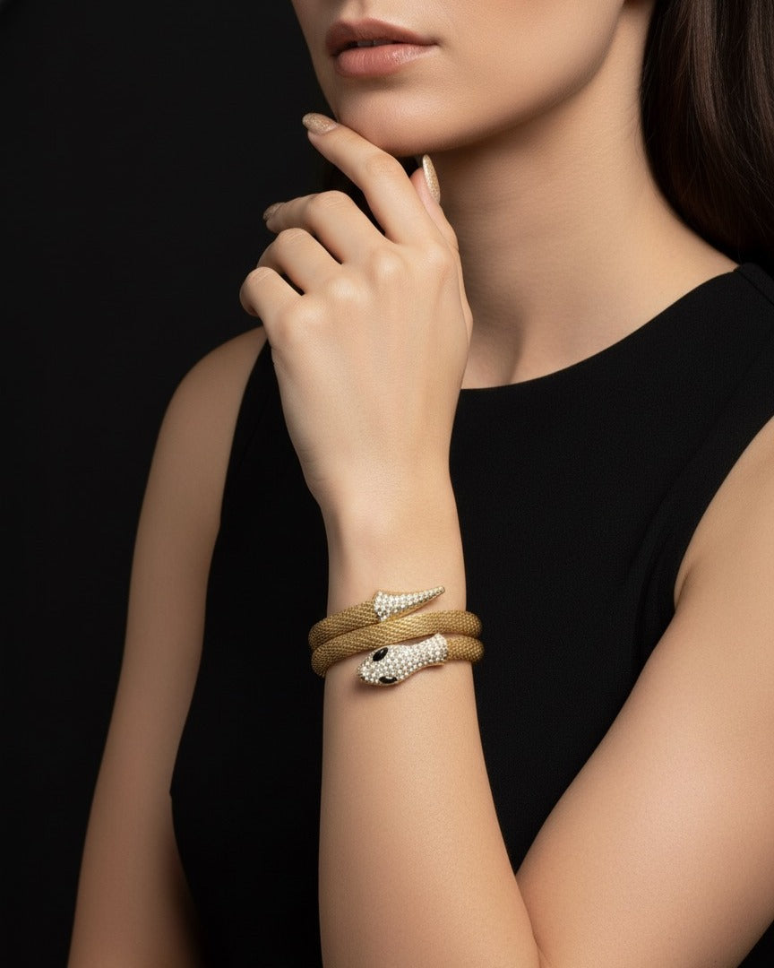 Regal Serpent Luxe Mesh Bracelet