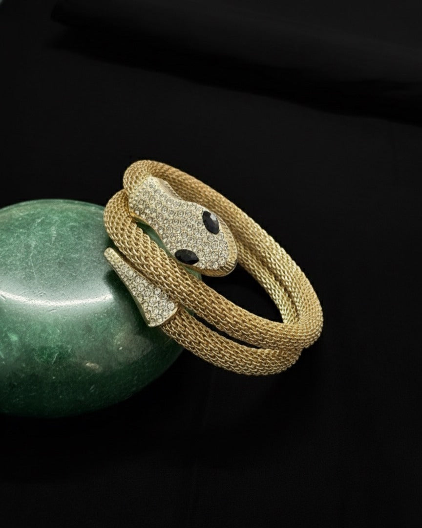 Regal Serpent Luxe Mesh Bracelet