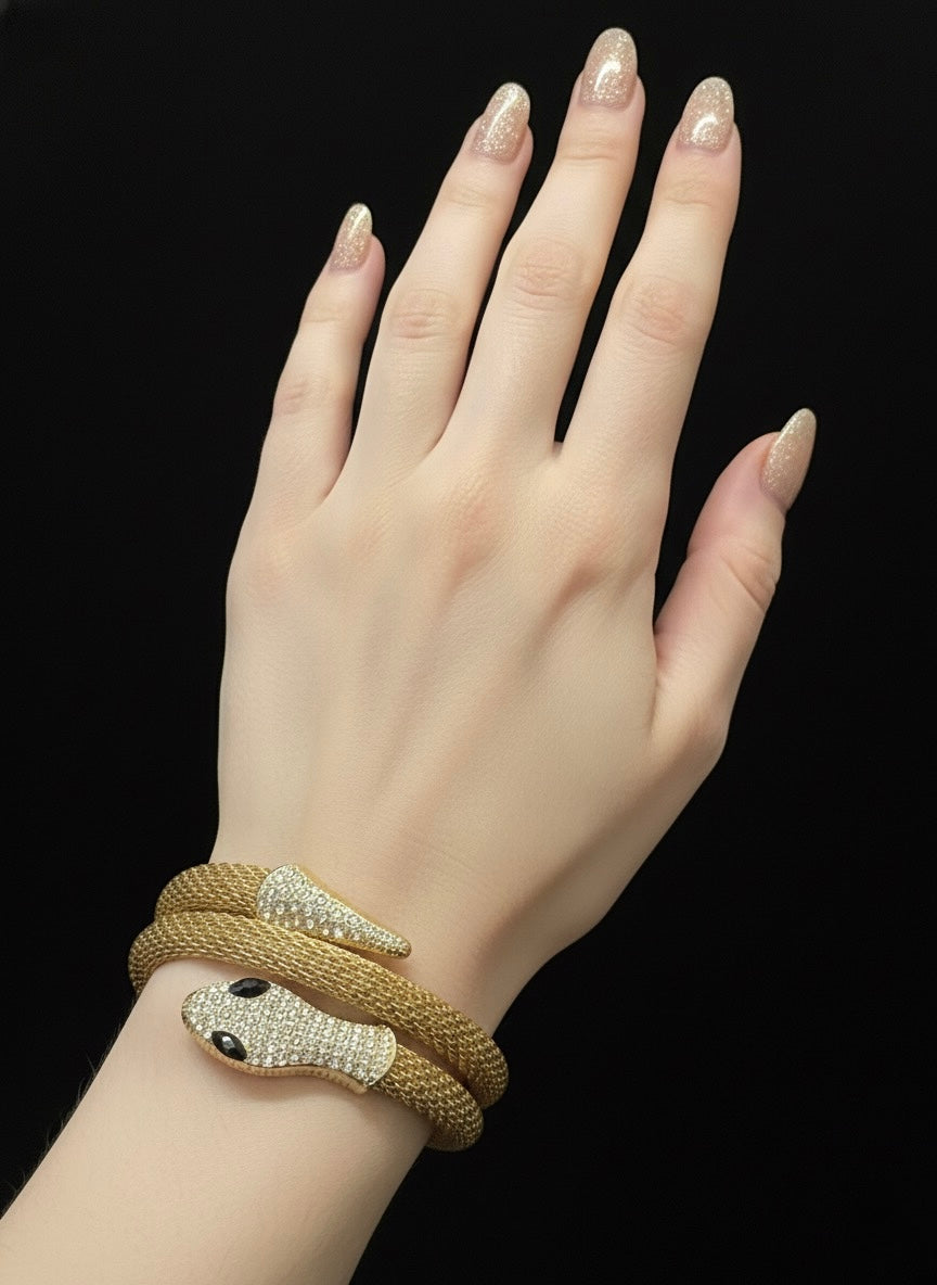 Regal Serpent Luxe Mesh Bracelet
