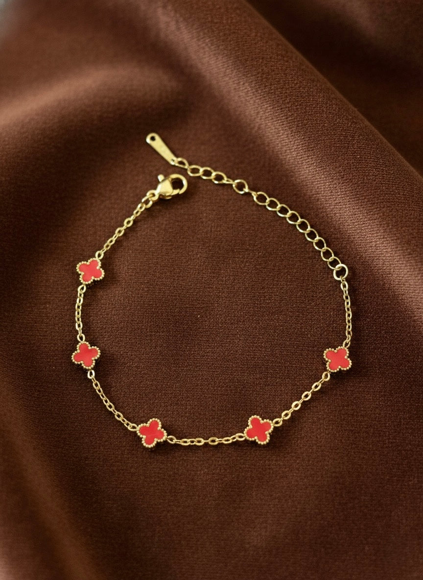 Crimson Clover Bracelet