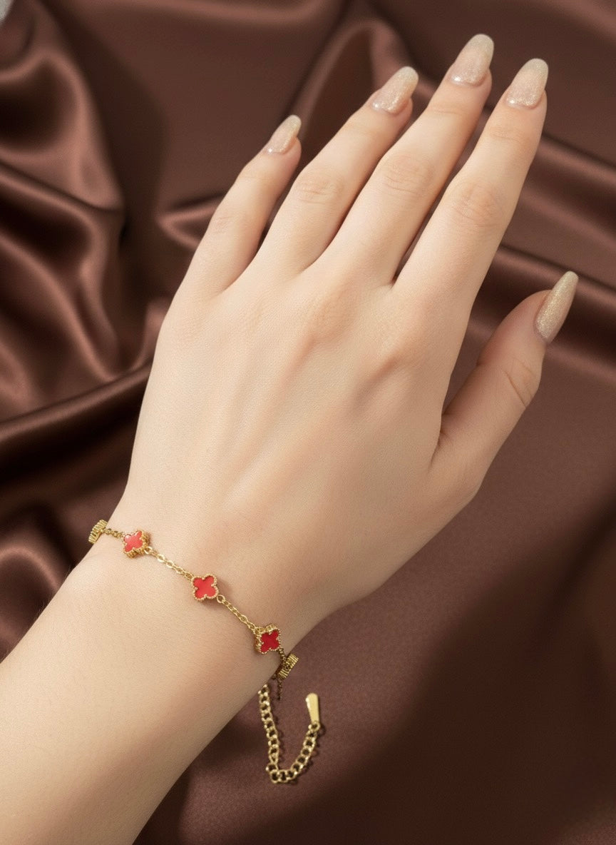 Crimson Clover Bracelet
